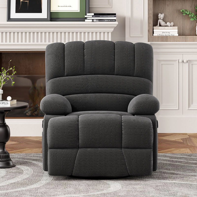 Ebern Designs Heald Upholstered Swivel Recliner Reviews Wayfair